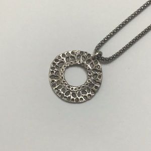 17”Silpada 925 silver popcorn necklace W/ circle pendant